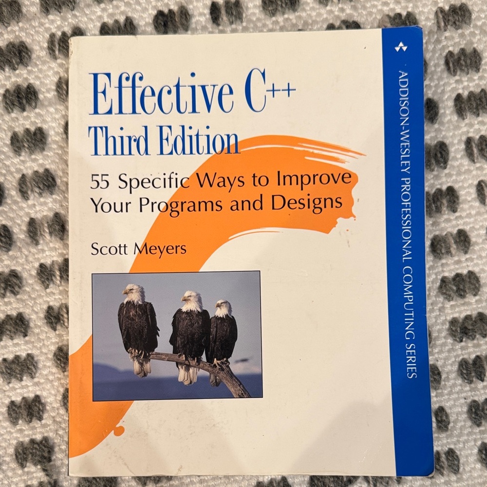 Effective C++ Third Edition by Scott Meyers - White & Orange Cover